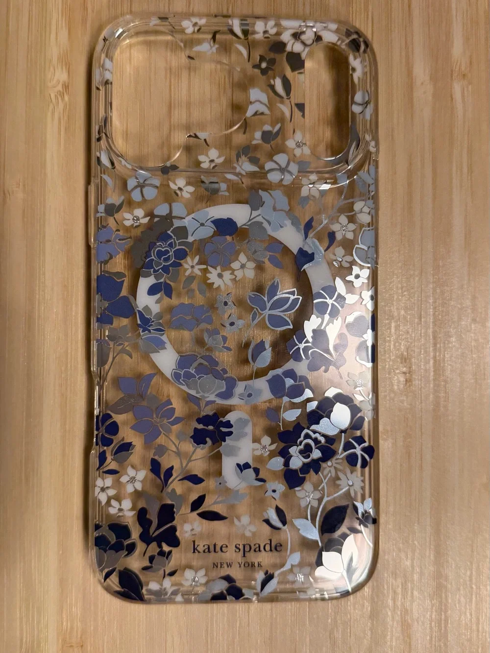 Brand New Kate Spade iPhone 17 Pro Max 2025 MagSafe Case Blue Floral Clear